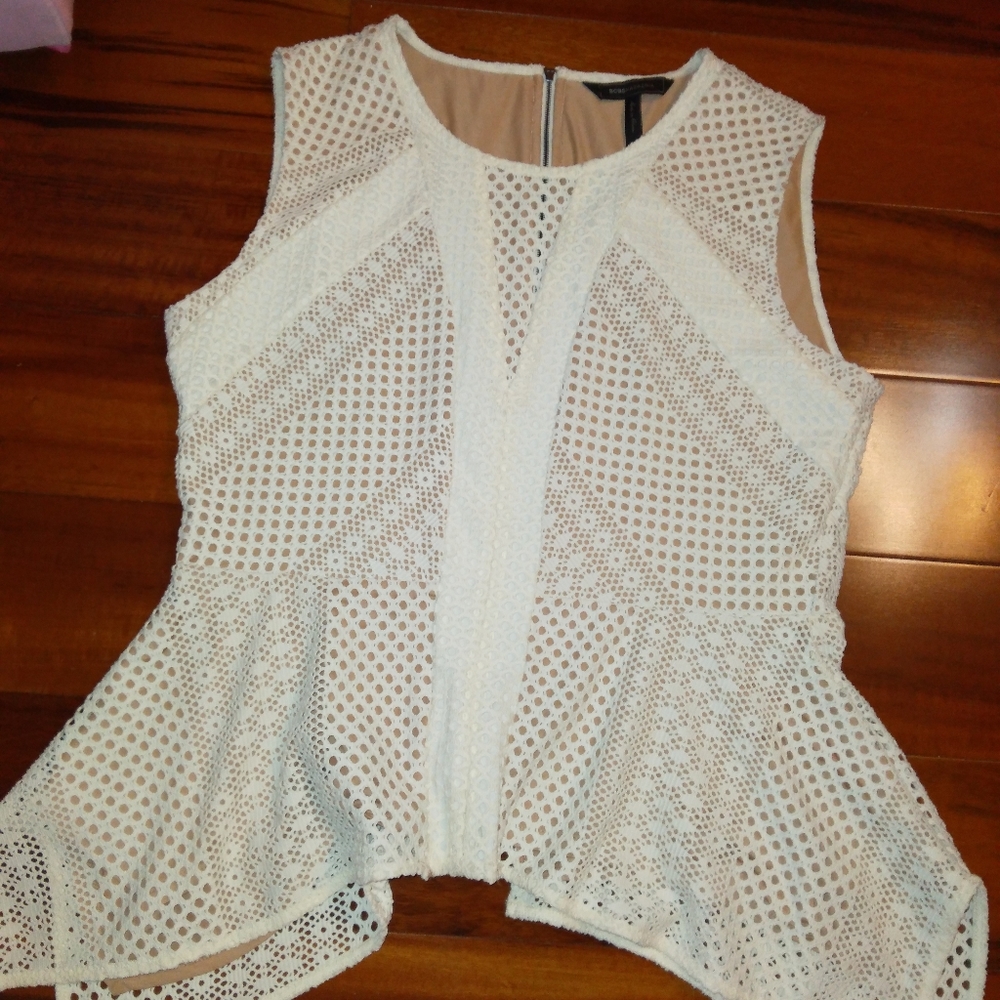 Womans White BCBG Super Cute Dress Tank Sz:L